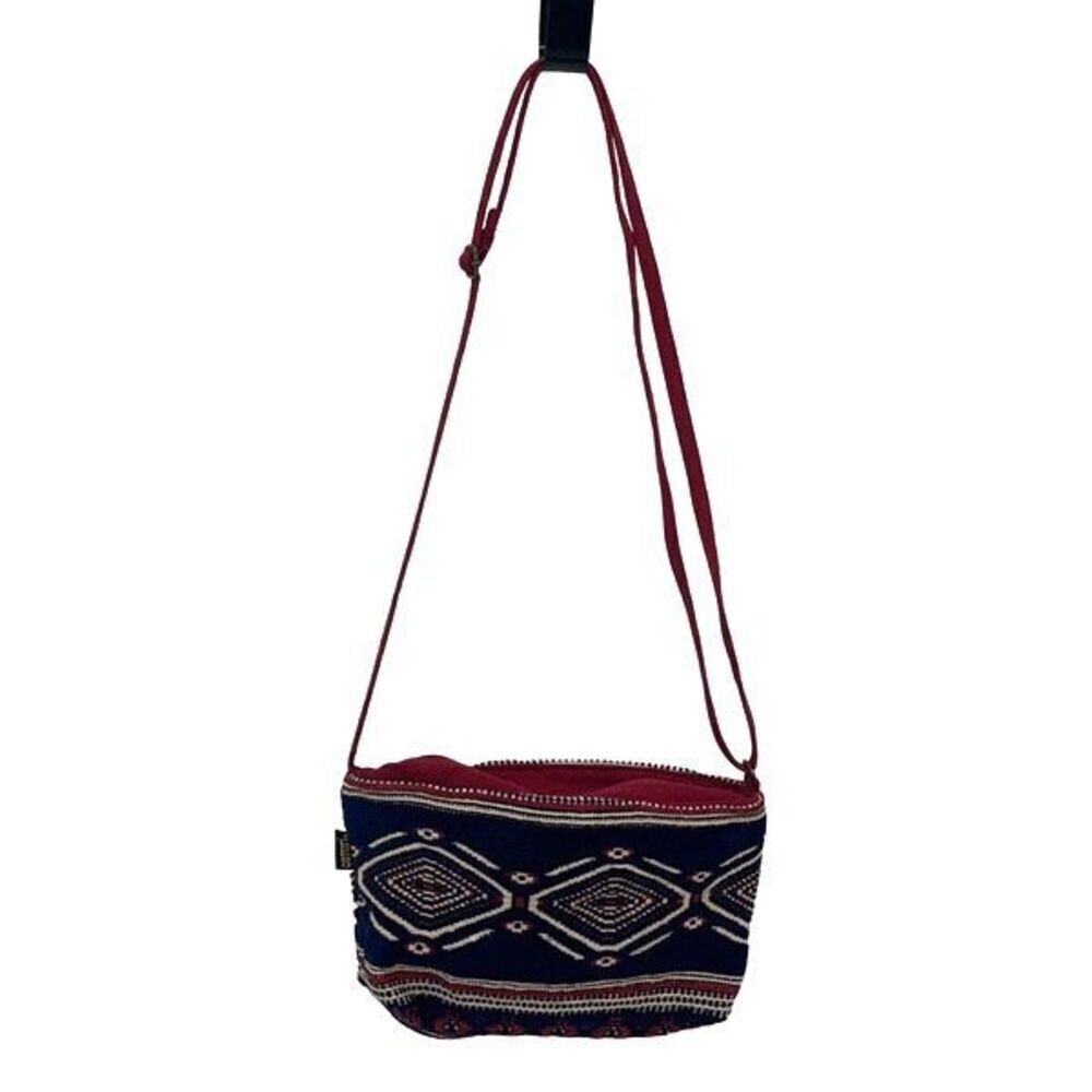 Catori Womens Tribal Aztec Adjustable Crossbody Bag Small Black‎ & Red